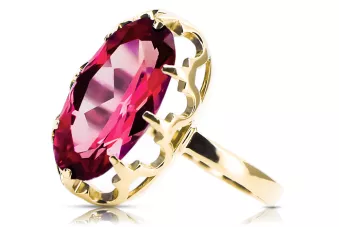 14 Karat Gelbgold Rubinrot Ring Vintage Stil vrc253y